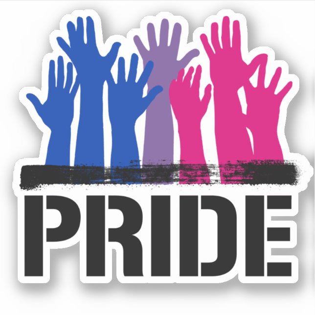 Bisexual Together Pride Aufkleber (Vorderseite)