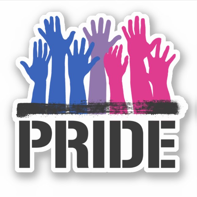 Bisexual Together Pride Aufkleber (Vorderseite)