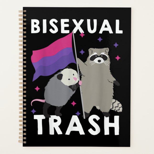 Bisexual Trash Gay Pride Rainbow LGBT Raccoon Planer (Vorderseite)