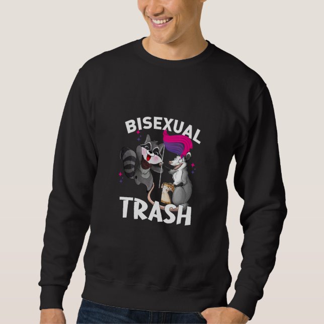 Bisexual Trash Gay Pride Rainbow LGBT Raccoon Poss Sweatshirt (Vorderseite)