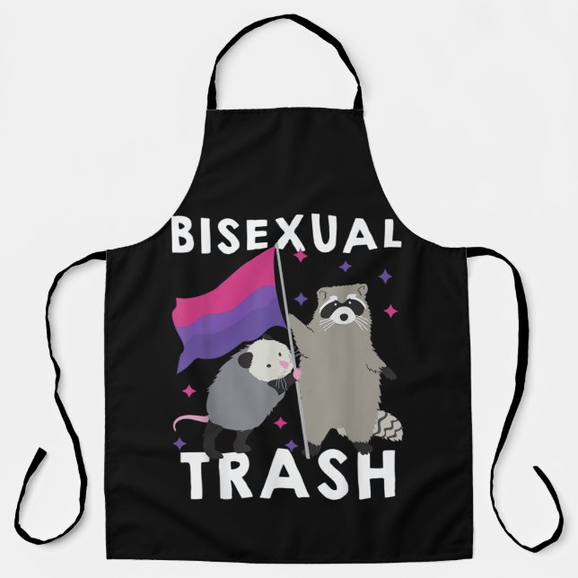 Bisexual Trash Gay Pride Rainbow LGBT Raccoon Schürze (Vorderseite)