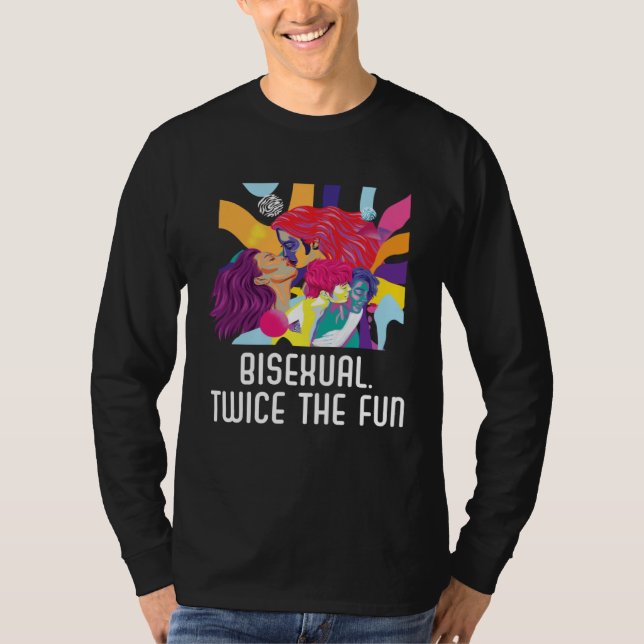 Bisexual Twice The Fun Rainbow Pride Bisexuality L T-Shirt (Vorderseite)