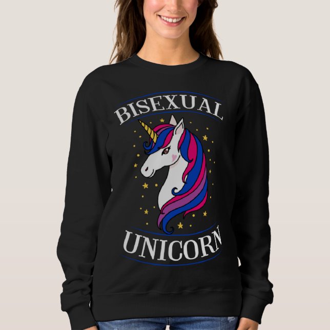 Bisexual Unicorn Elegant Magical Bisexual Pride Lo Sweatshirt (Vorderseite)