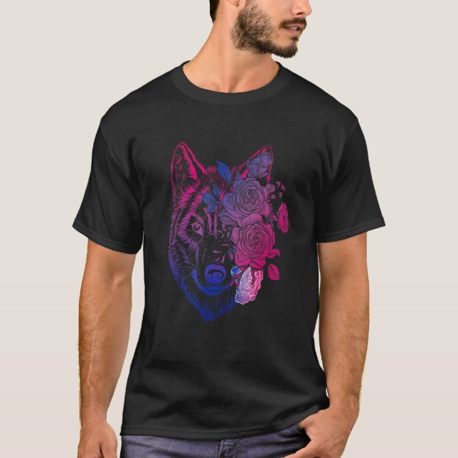 Bisexual Wolf, Wolf floral, Bisexualität, Bi Prix T-Shirt (Vorderseite)