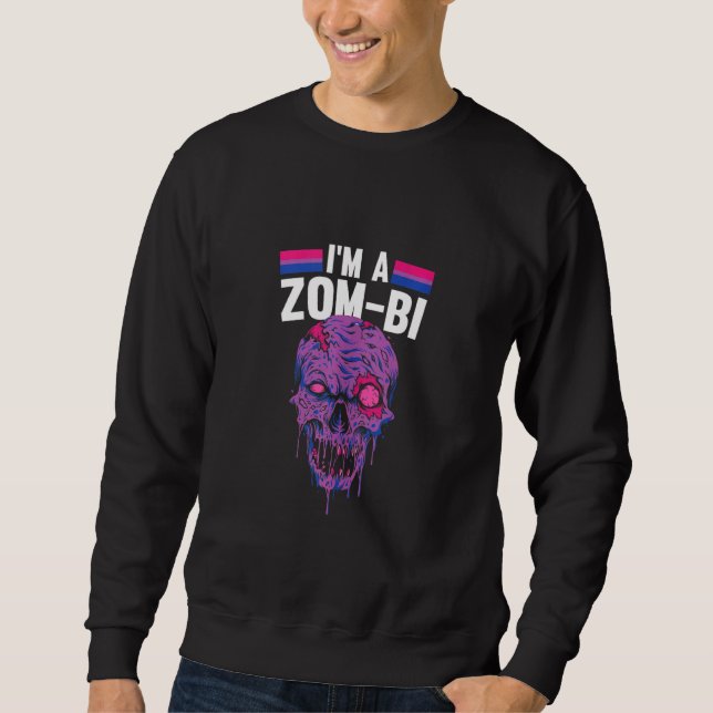 Bisexual Zombie Lazy Halloween Kostüm Bi Pride L Sweatshirt (Vorderseite)