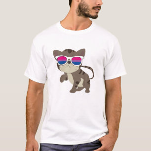 Bisexualität Flaggen Que Bi Pride Sonnenbrille Cat T-Shirt