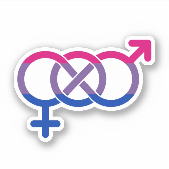 Bisexualität Geschlechtersymbol Aufkleber (Vorderseite)