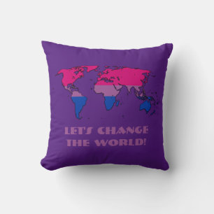 Bisexualität - Pride Map of the World Throw Pillow Kissen