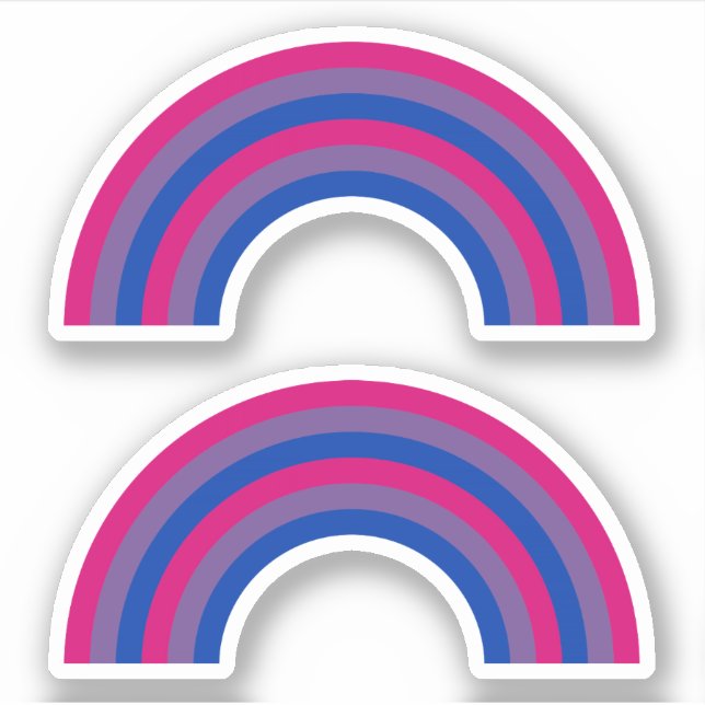Bisexualität Pride Rainbow Aufkleber (Vorderseite)