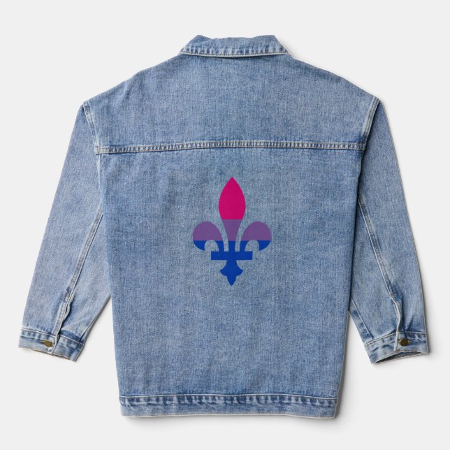 Bisexualität Stolz auf Fleur-de-lis Jeansjacke (Rückseite)