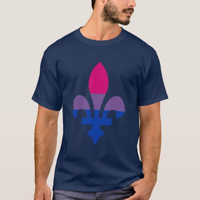 Bisexualität Stolz auf Fleur-de-lis-T - Shirt (Vorderseite)