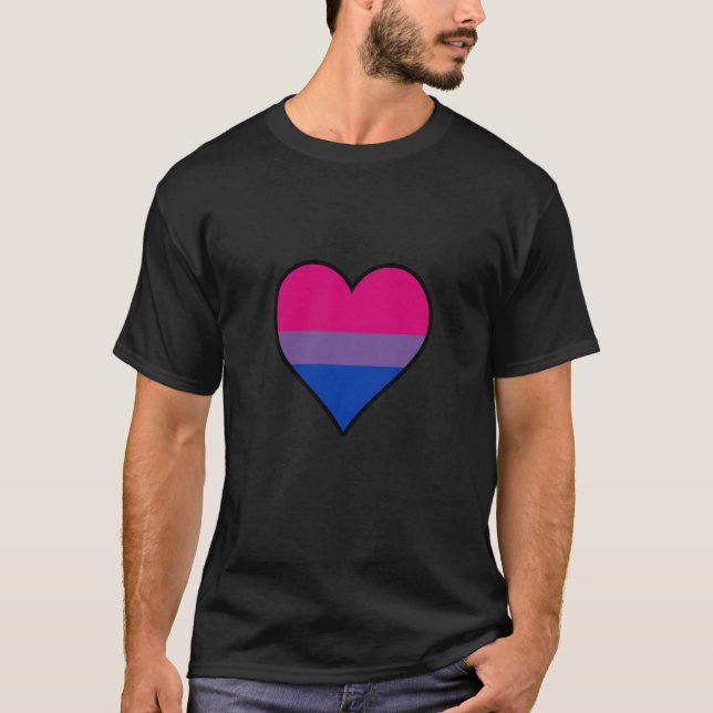 Bisexualität Stolz Herz T - Shirt (Vorderseite)