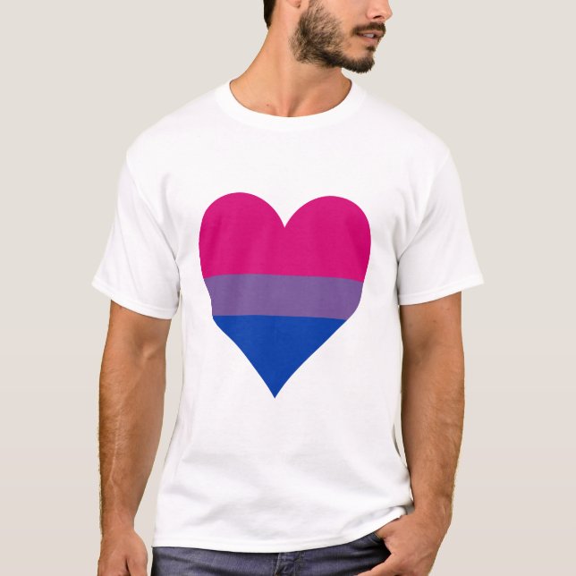 Bisexualität Stolz Herz T - Shirt (Vorderseite)