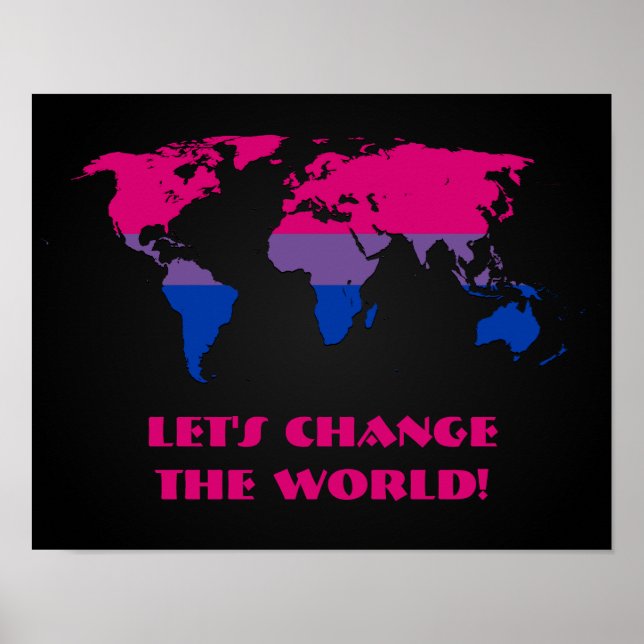 Bisexualität Stolz Weltkarte Poster (Vorne)