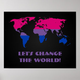 Bisexualität Stolz Weltkarte Poster