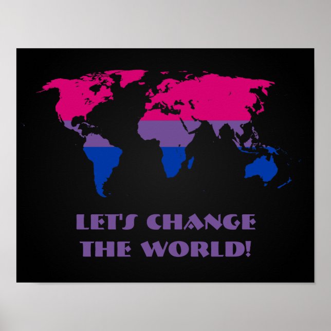 Bisexualität Stolz Weltkarte Poster (Vorne)