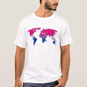 Bisexualität Stolz Weltkarte T - Shirt