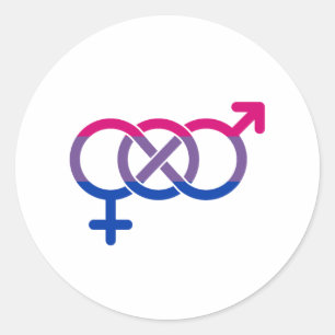Bisexualitäts-Gendersymbol Runder Aufkleber