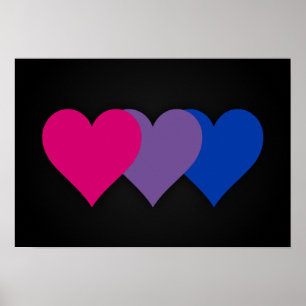 Bisexualitäts-Stolz-Herzen Poster