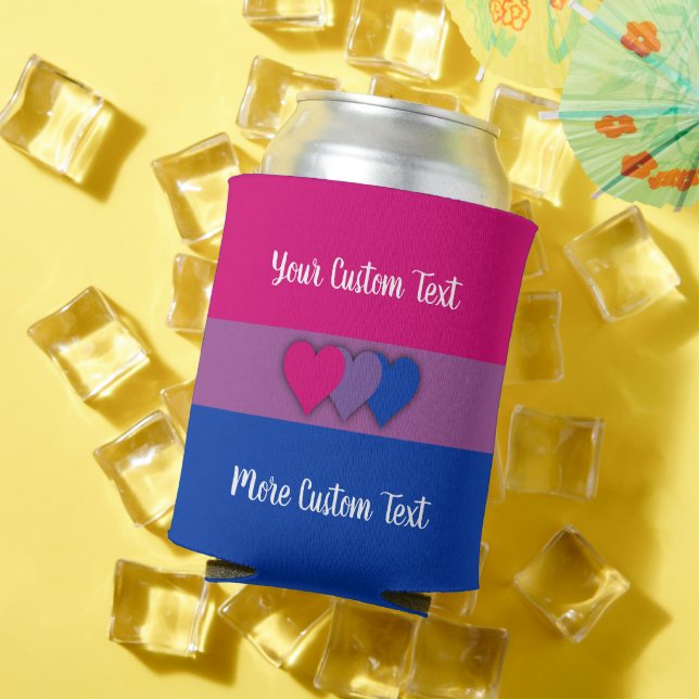 Bisexualitäts-Stolzflagge mit Text Can Cooler Dosenkühler (In Situ Sommer)