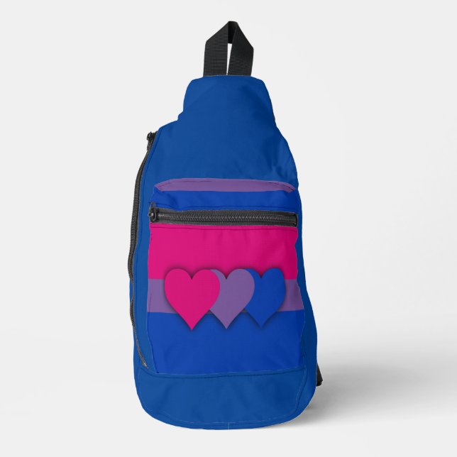 Bisexualitätsflagge Crossbody Bag (Vorderseite)