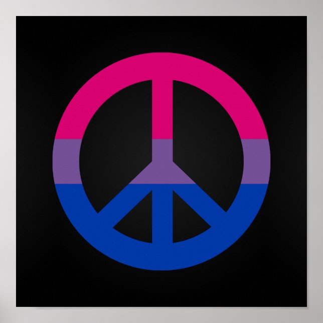 Bisexualitätsflagge Friedenszeichen Poster (Vorne)