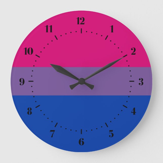 Bisexualitätsflagge Große Wanduhr (Vorderseite)