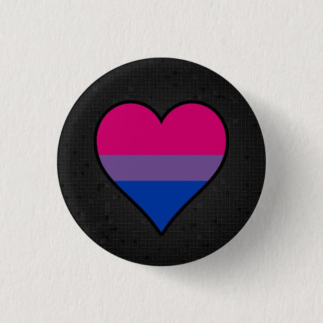 Bisexualitätsflagge schwarzer Knopf Button (Vorderseite)