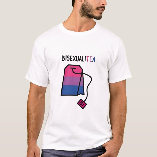 BisexualiTEA Bi Pride Flag Bisexueller Tee (Vorderseite)