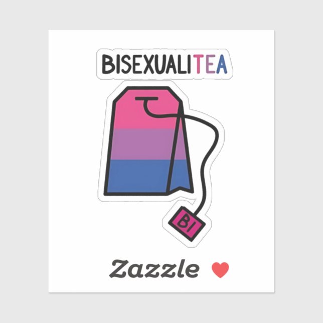 BisexualiTEA Bi Pride Flag Bisexueller Tee Aufkleber (Blatt)