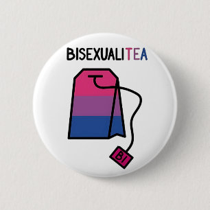 BisexualiTEA Bi Pride Flag Bisexueller Tee Button