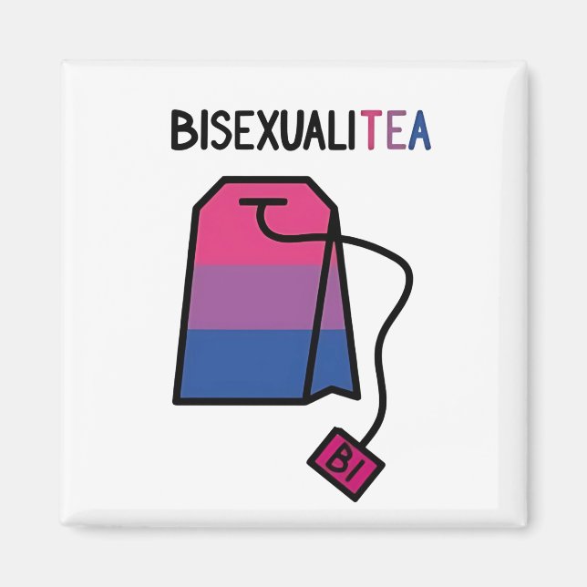 BisexualiTEA Bi Pride Flag Bisexueller Tee Magnet (Vorne)