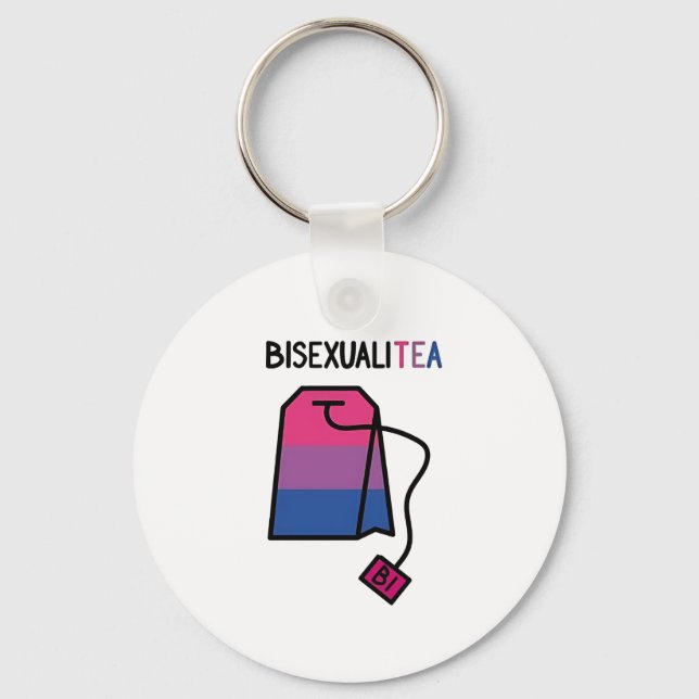 BisexualiTEA Bi Pride Flag Bisexueller Tee Schlüsselanhänger (Vorderseite)