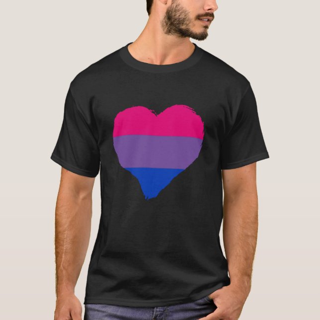 Bisexuality Bi Pride Yourself Heart Bisexual Flag  T-Shirt (Vorderseite)