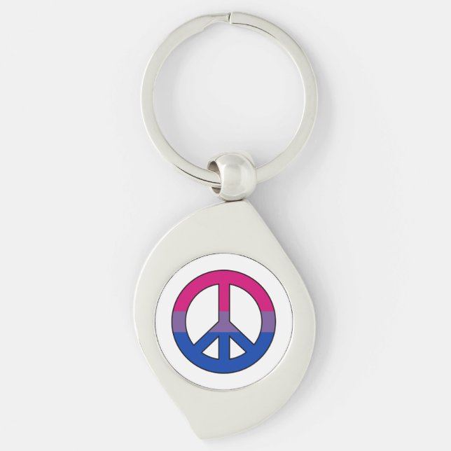 Bisexuality flag peace sign Keychain Schlüsselanhänger (Vorderseite)