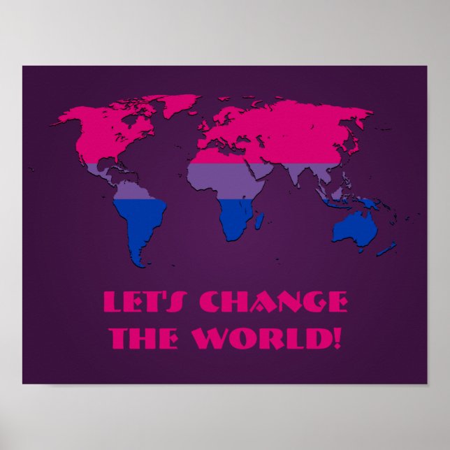 Bisexuality pride world map poster (Vorne)