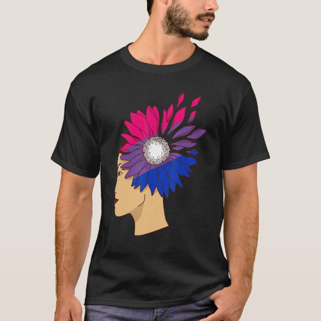 Bisexuality Woman Sunflower Bisexual Flag Bi Pride T-Shirt (Vorderseite)