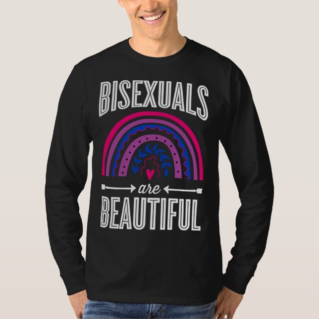 Bisexuals Are Beautiful Bisexual Pride Bohemian Ra T-Shirt (Vorderseite)