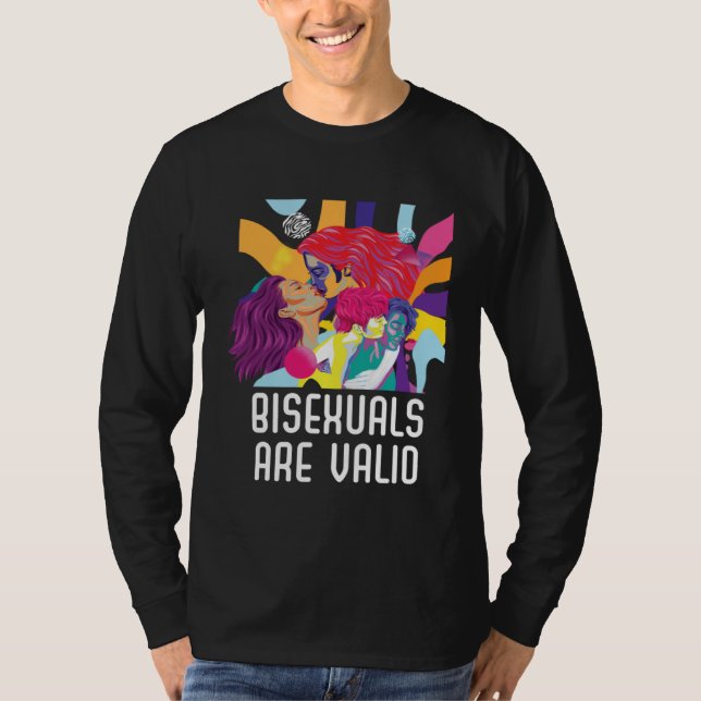 Bisexuals Are Valid Rainbow Pride Bisexuality LGBT T-Shirt (Vorderseite)