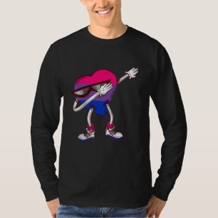 Bisexuell Dabbing Herz LGBTQ Bisexuelle Flagge Bis T-Shirt