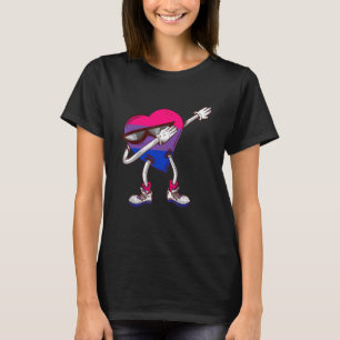 Bisexuell Dabbing Herz LGBTQ Bisexuellen-Flagge Bi T-Shirt