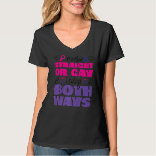 Bisexuelle Bi Pride Flag Ich bin weder gerade noch T-Shirt