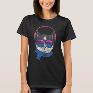 Bisexuelle Bi Pride Flag Katze Vintag Sonnenbrille T-Shirt