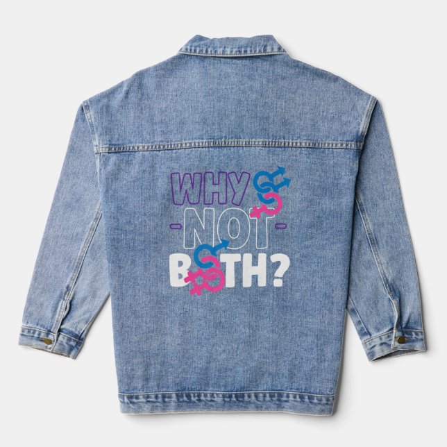 Bisexuelle Bi-Prix-Flag, warum nicht beides Jeansjacke (Rückseite)