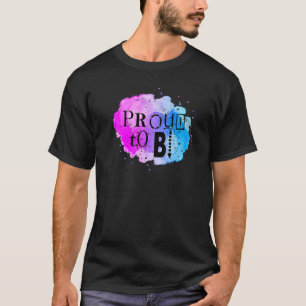 Bisexuelle Bi-Prix-Flagge Wasserfarbe stolz auf Bi T-Shirt