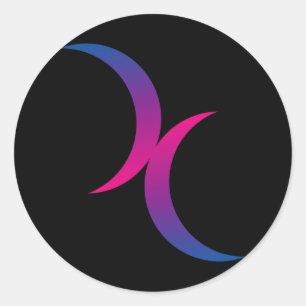Bisexuelle Doppelmonde Runder Aufkleber