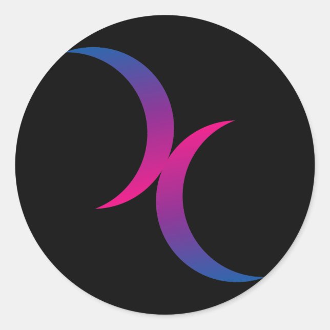 Bisexuelle Doppelmonde Runder Aufkleber (Vorderseite)