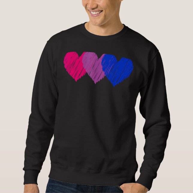 Bisexuelle Fahne Herz Liebe LGBT Bi Pride Sweatshirt (Vorderseite)