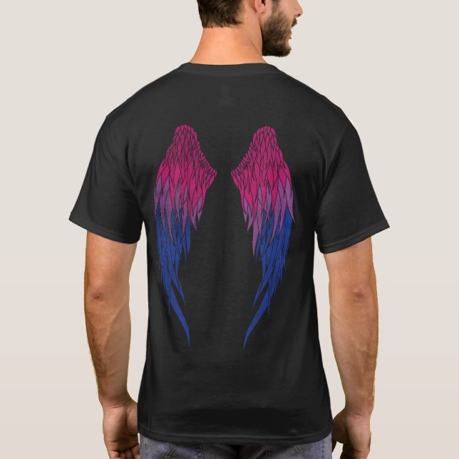 Bisexuelle Flagge - Engel Wings T-Shirt (Rückseite)