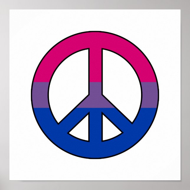 Bisexuelle Flagge Friedenszeichen Plakat (Vorne)